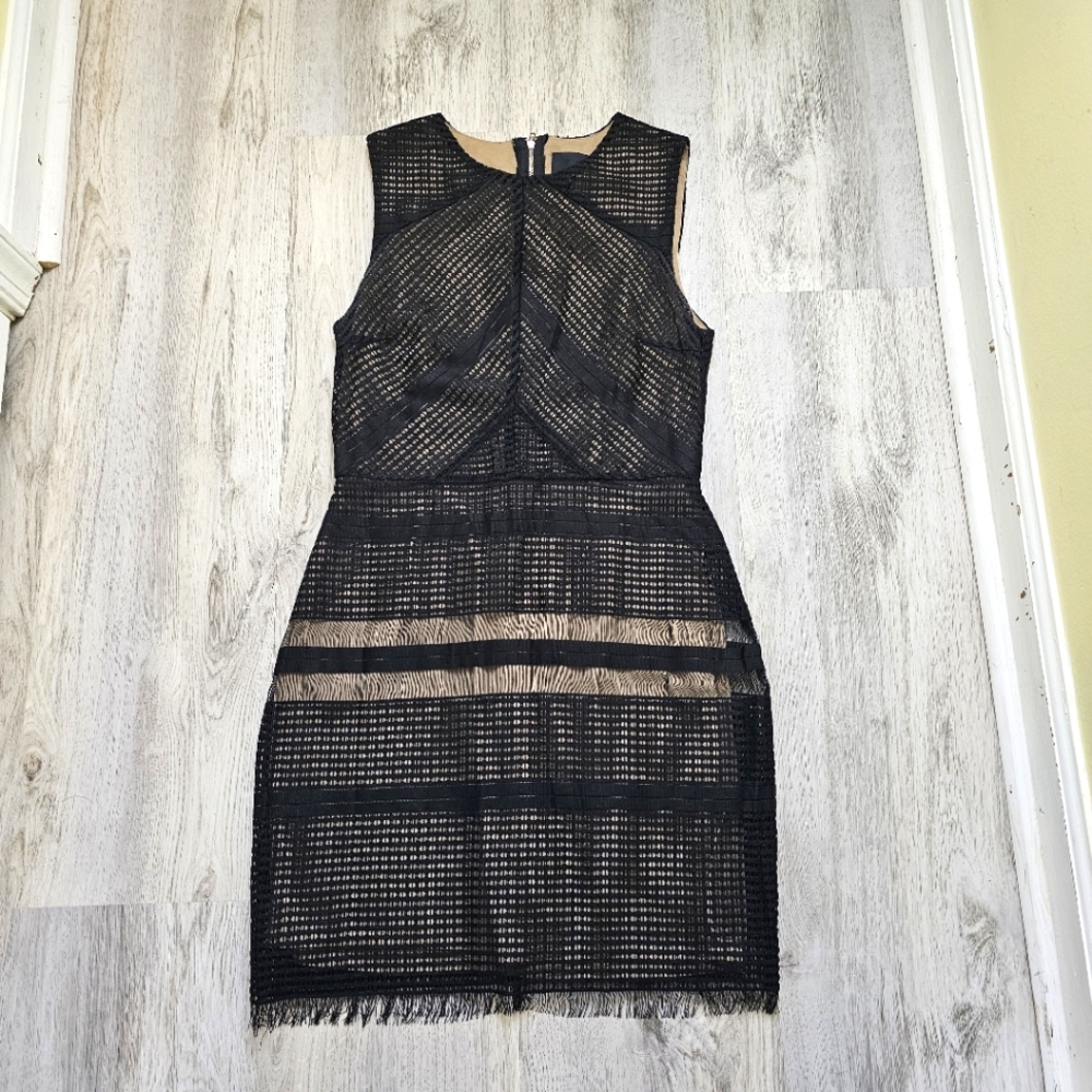 Anthropologie Greylin Layered Cut Out Fringe Cocktail Shift Dress Small